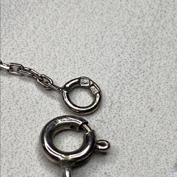 17" Sterling silver star pendant paper clip chain necklace 925 - Picture 5 of 10